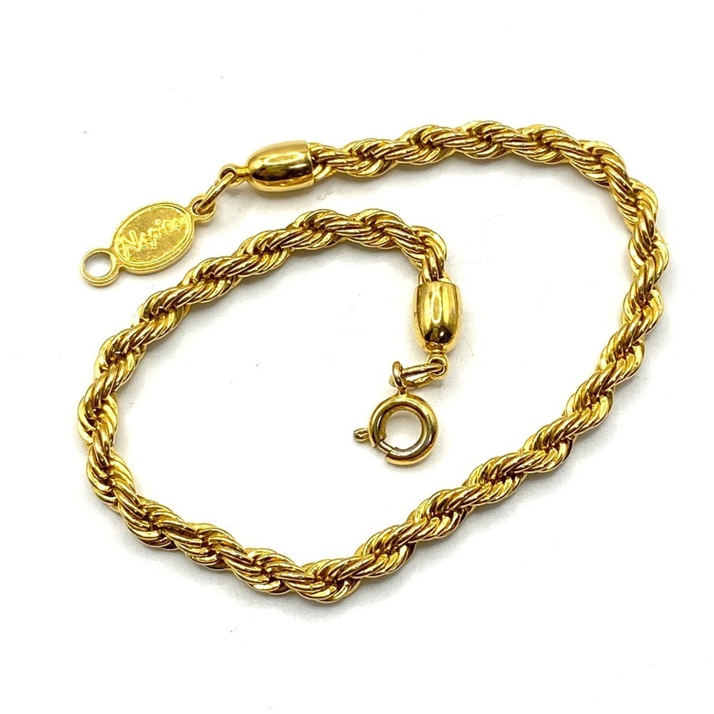 NAPIER Gold Tone Twist Chain Bracelet Vintage
